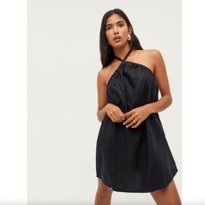 Reformation Maui Linen Halter Dress